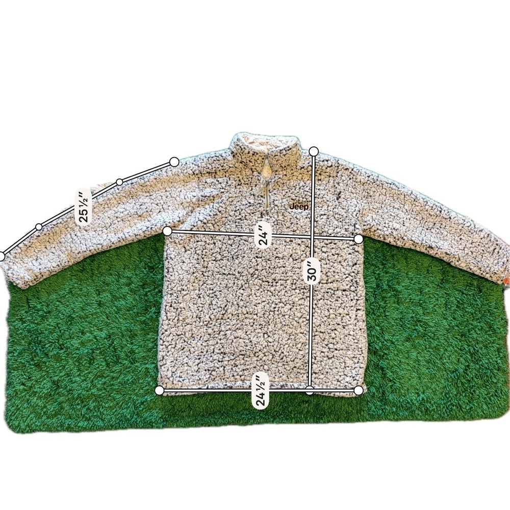 Jeep J. America Sherpa Pullover Mens XXL Gray Excellent Quarter Zip Fleece - Picture 3 of 8